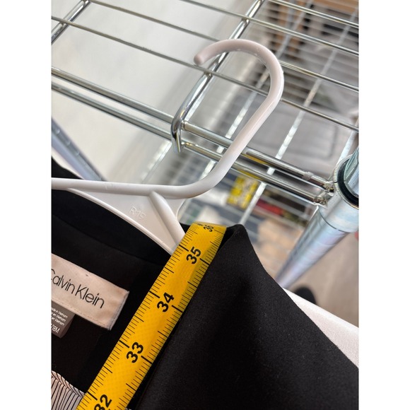 Calvin Klein Womens Black Open Front Jacket Sz 18 Minimalist‎ Euro Scandi Blazer - Picture 7 of 11